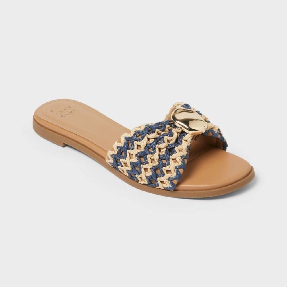 Women’s Kalina Sandals with Memory Foam Insole - A New Day Blue 11